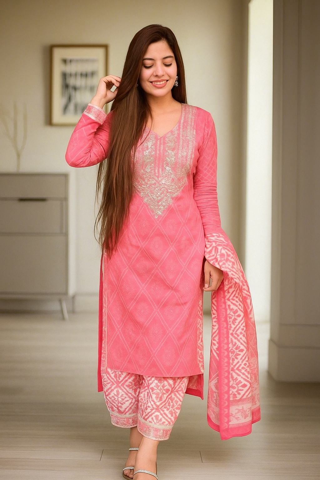 Designer Printed Kurta set for women and girls / Kurta set / Wedding , Party and festive wear Kurta set / Kurta Bottom and dupatta set