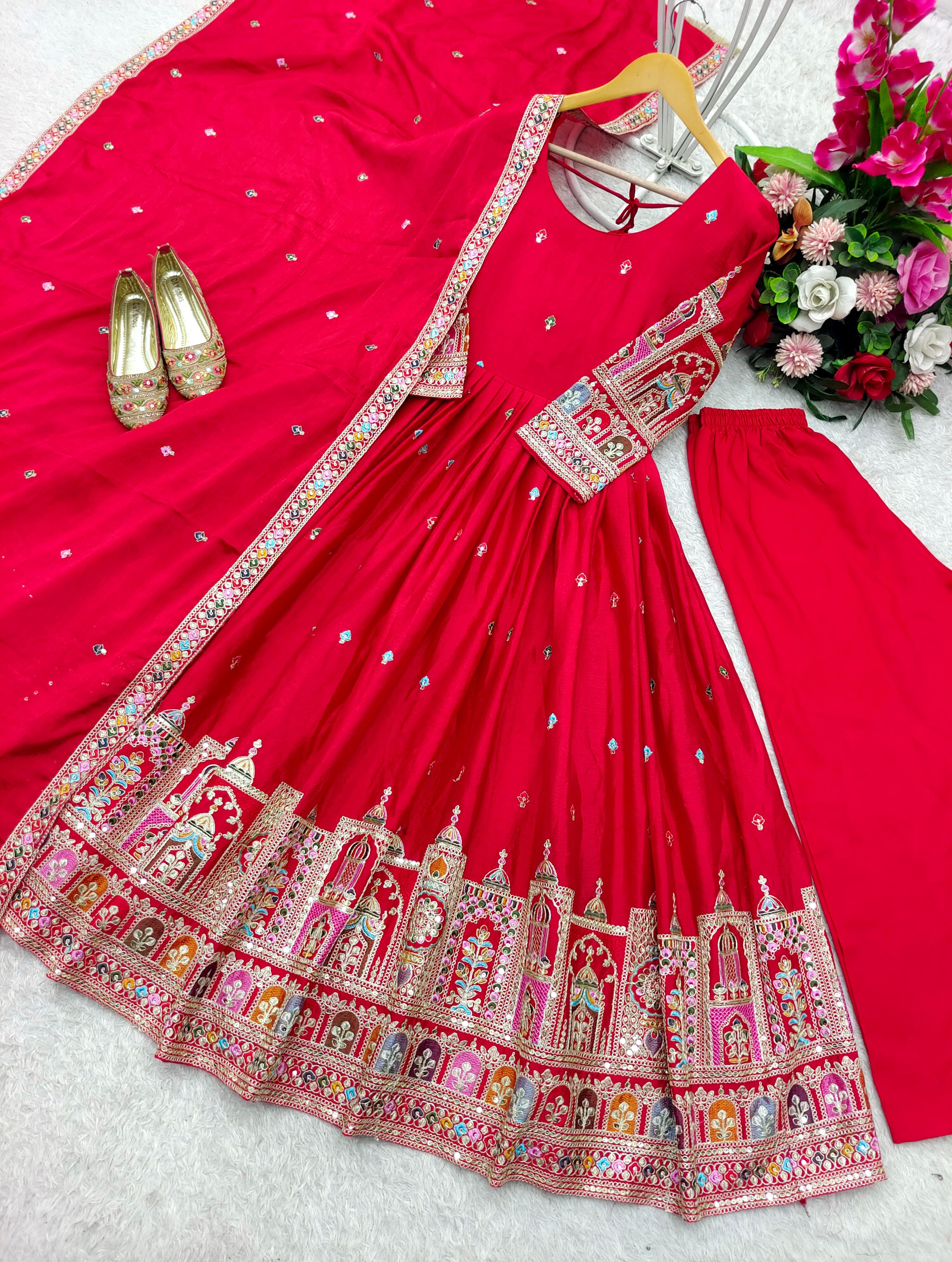 FloraLuna Stunning Red Sharara Set