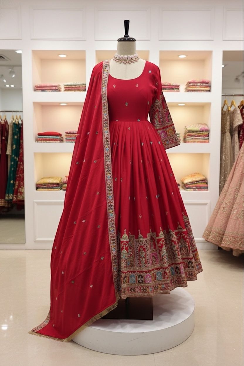 FloraLuna Stunning Red Sharara Set