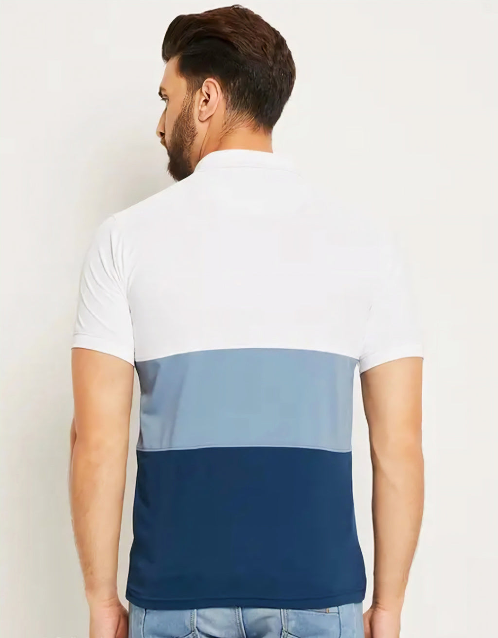 Floraluna Regular Fit Colourblock Polo T-Shirt with Ribbed Hem