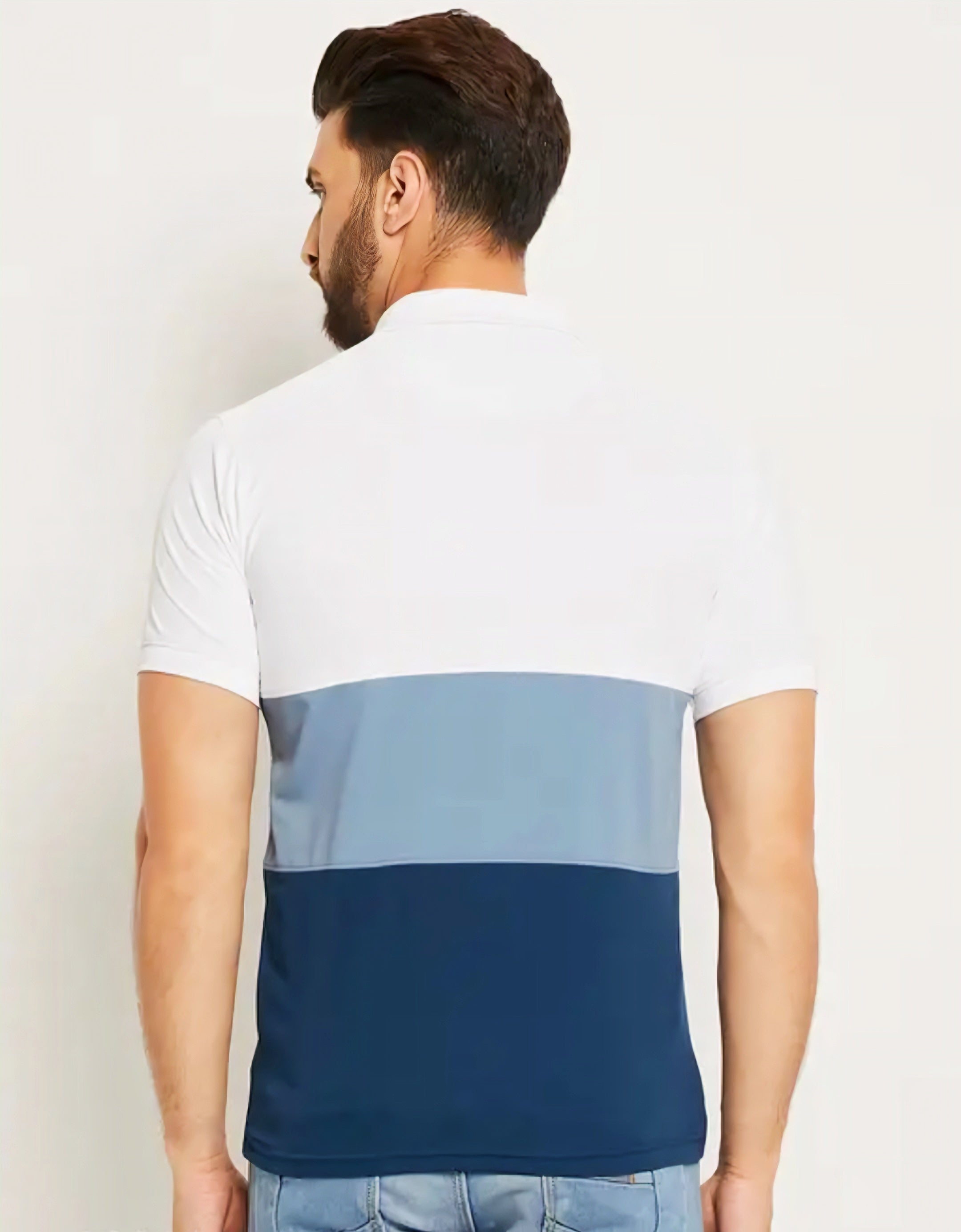 Floraluna Regular Fit Colourblock Polo T-Shirt with Ribbed Hem