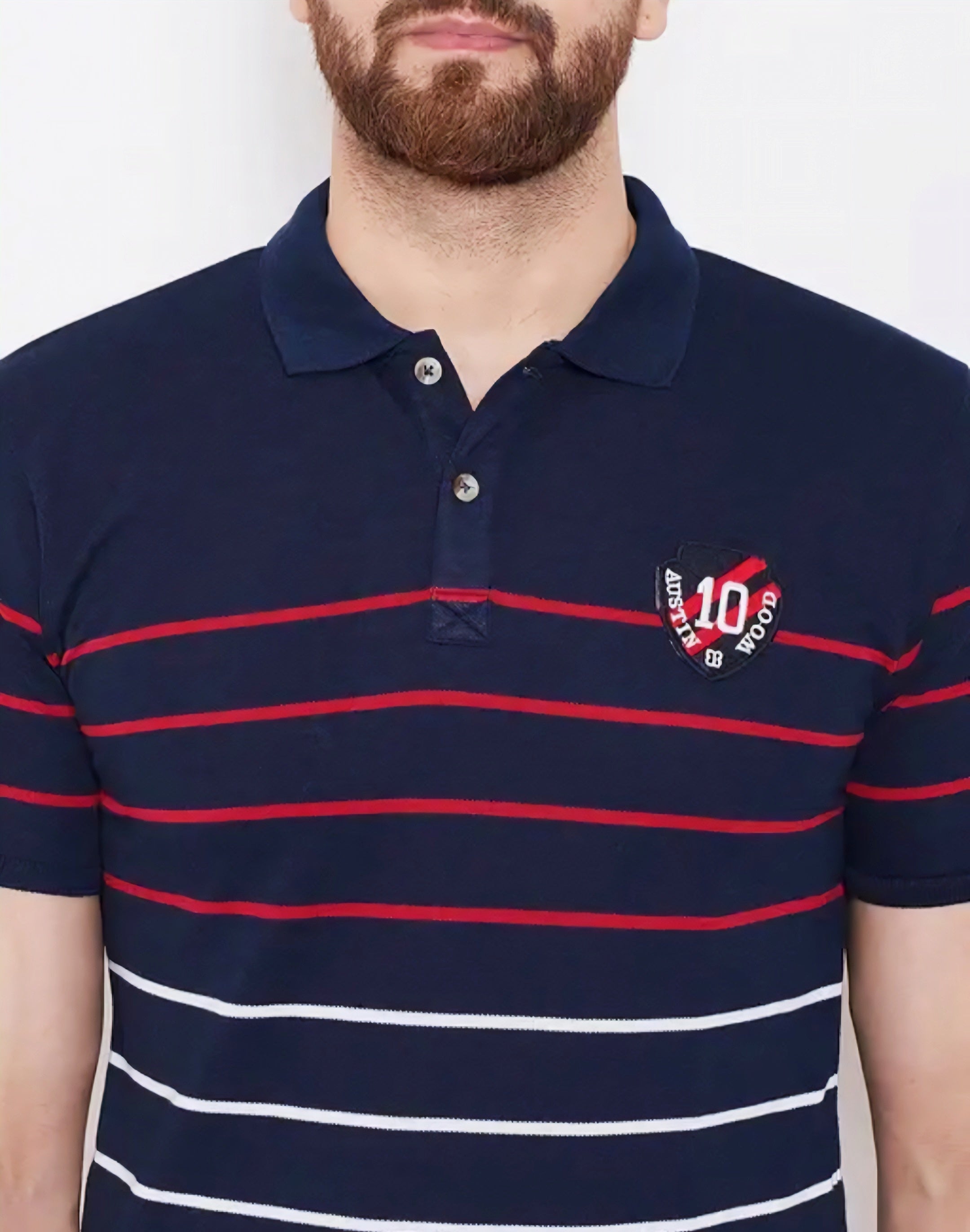 Floraluna Striped Slim Fit Polo T-shirt