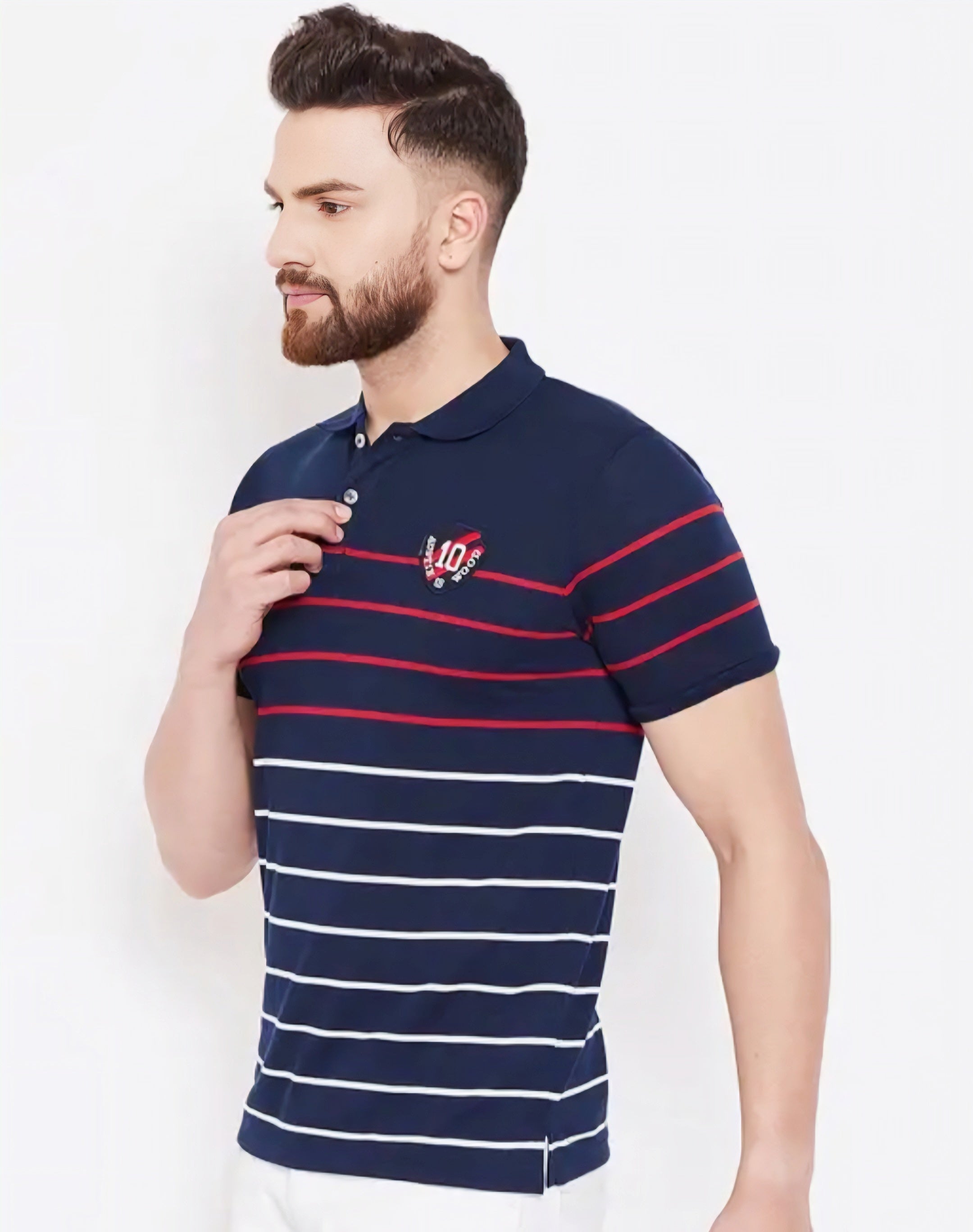 Floraluna Striped Slim Fit Polo T-shirt
