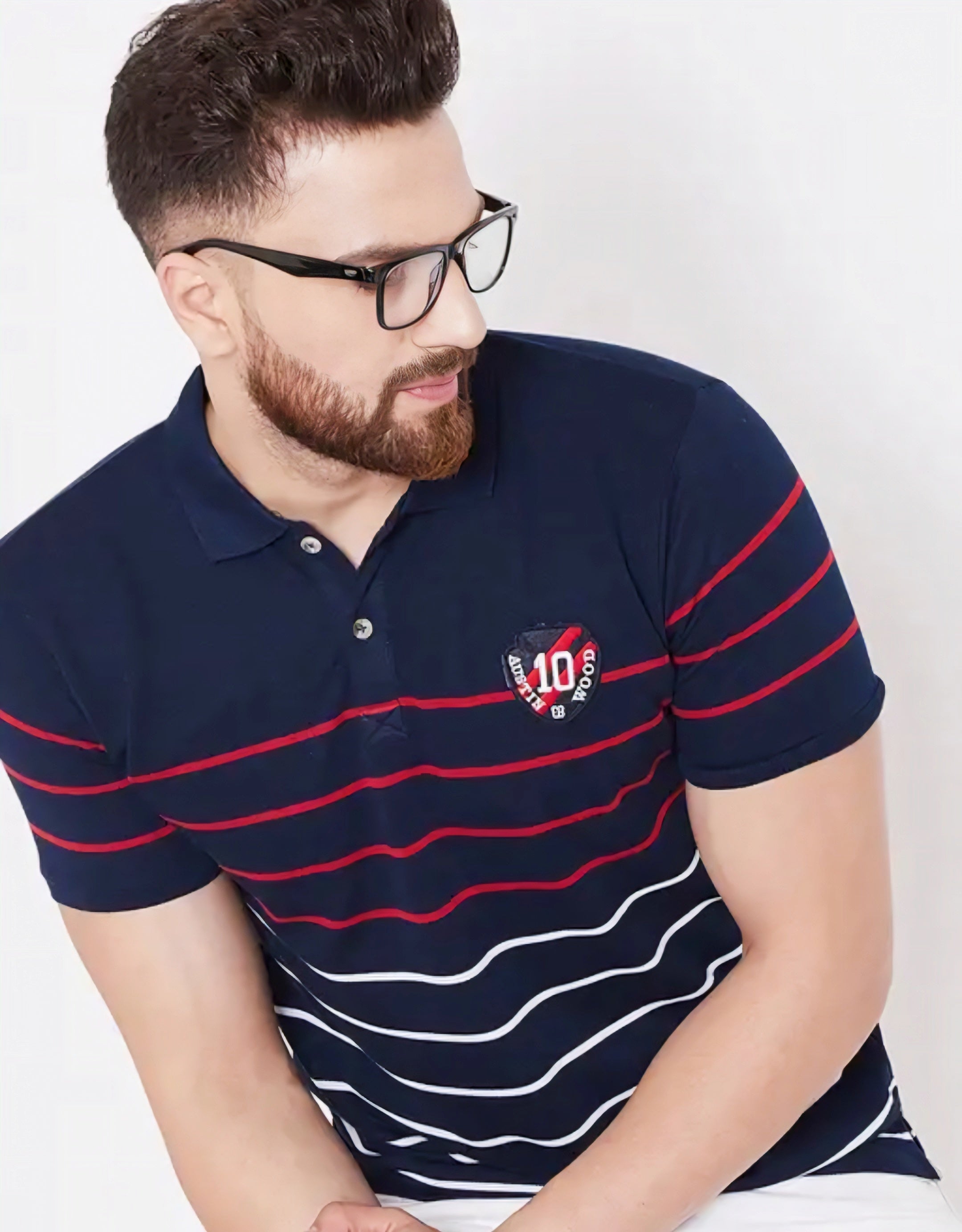Floraluna Striped Slim Fit Polo T-shirt