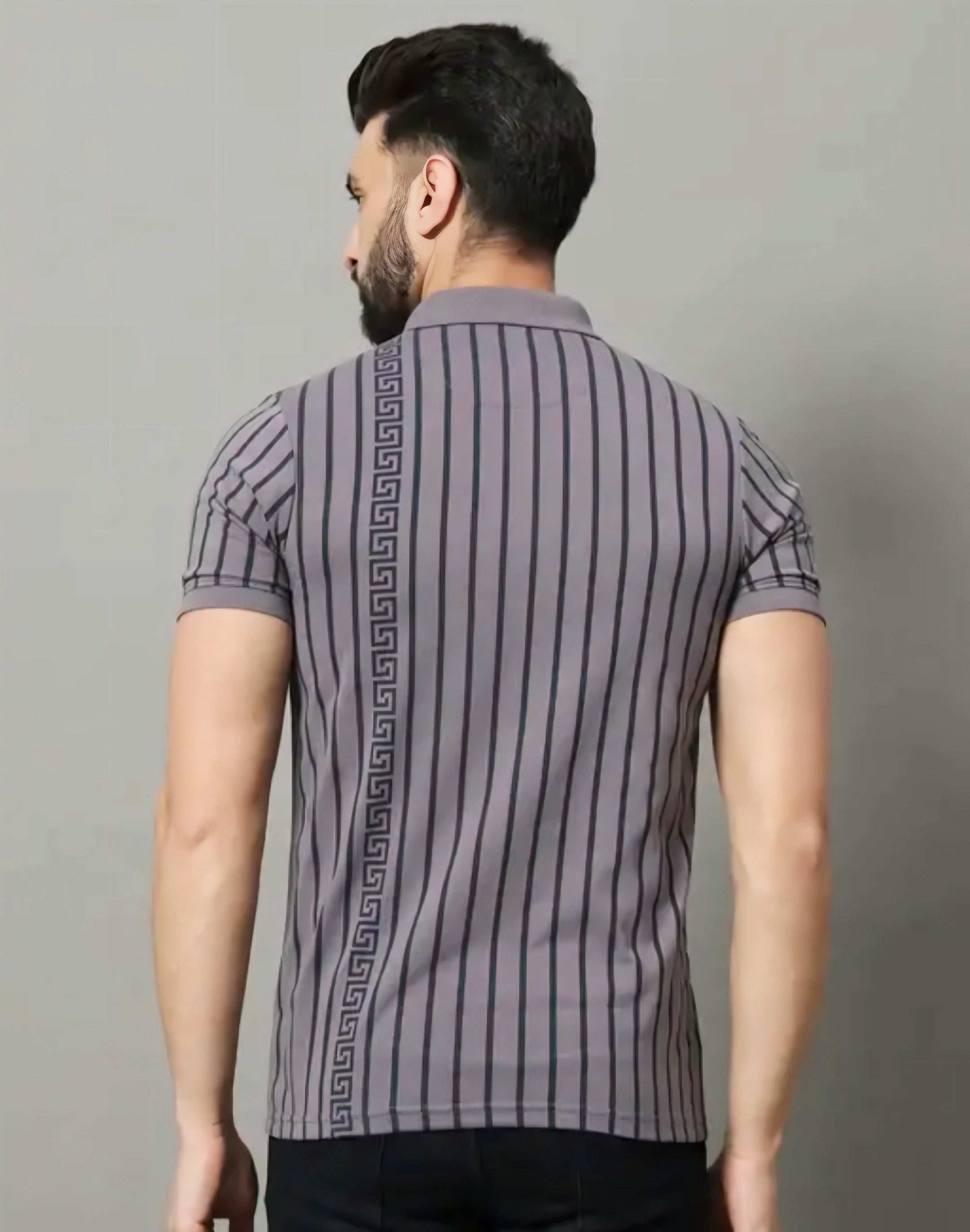 Floraluna Men Striped Regular Fit Polo T-Shirt