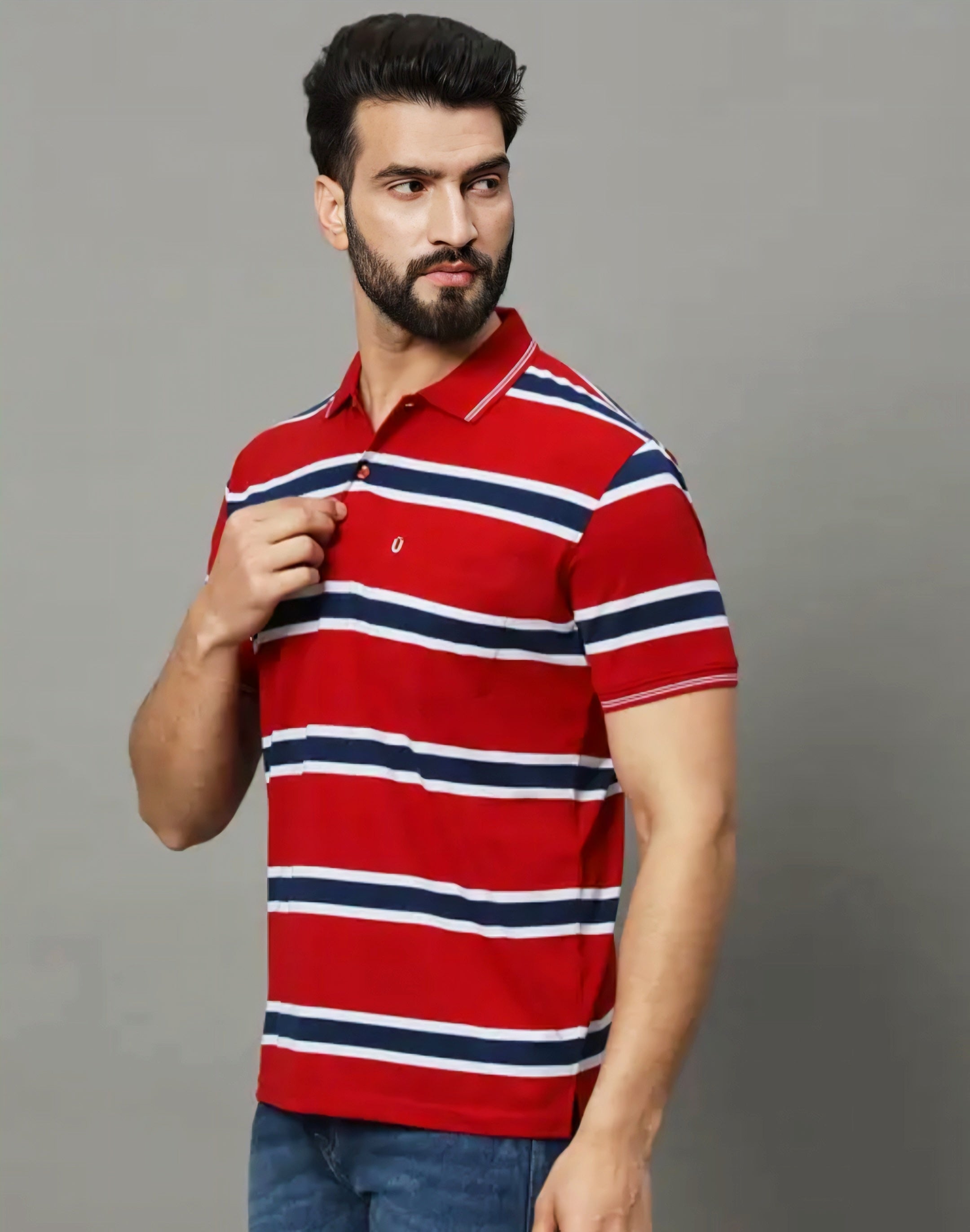 Floraluna Stripes Regular Fit Polo T-shirt Red