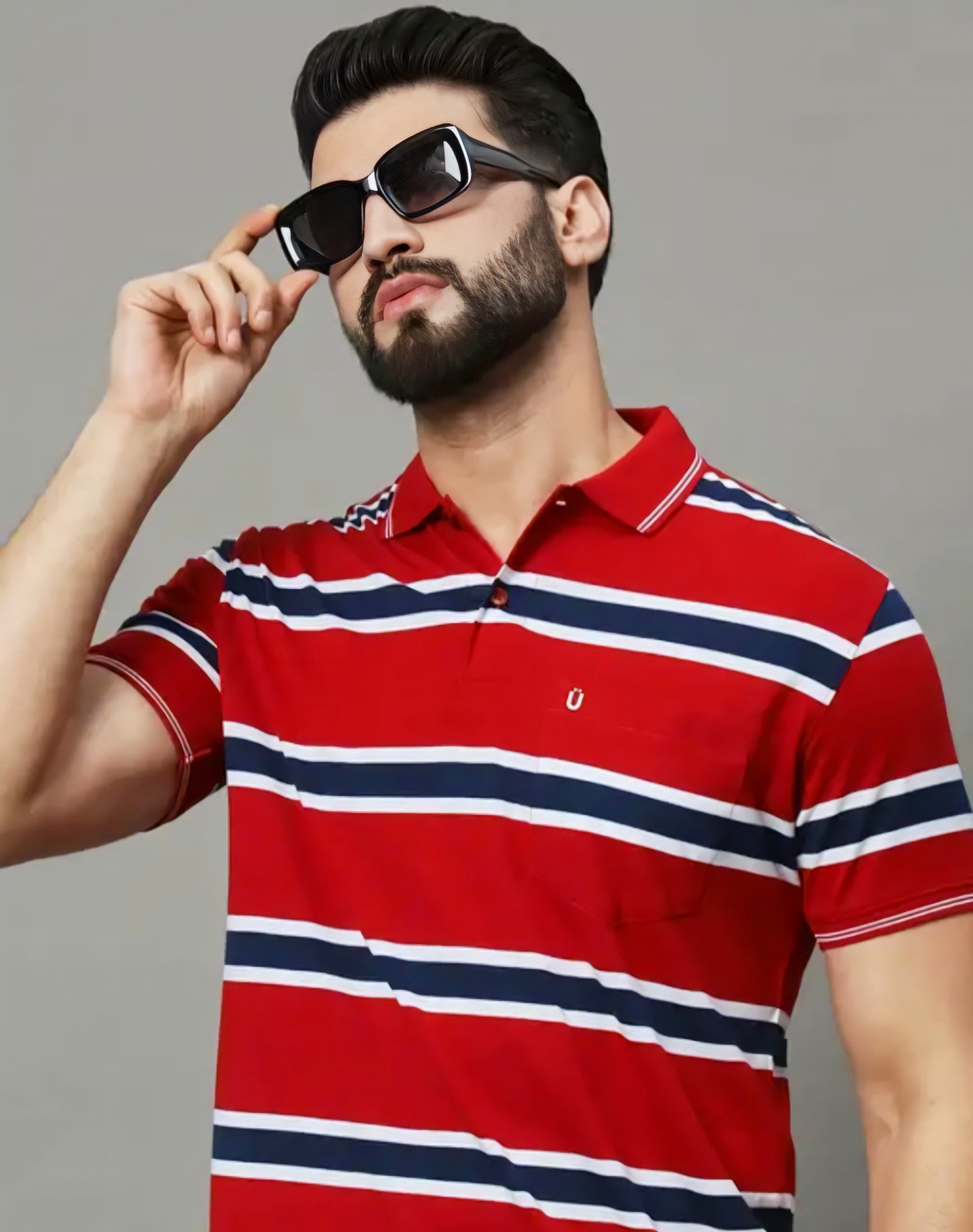 Floraluna Stripes Regular Fit Polo T-shirt Red