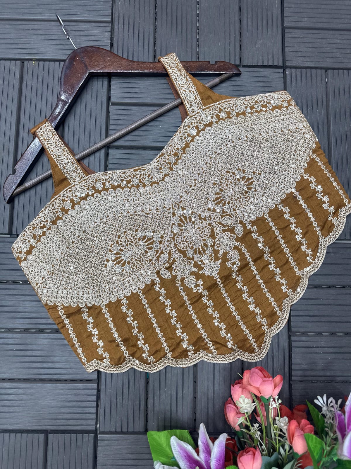 Metallic Silk Saree with Heavy Zari Border