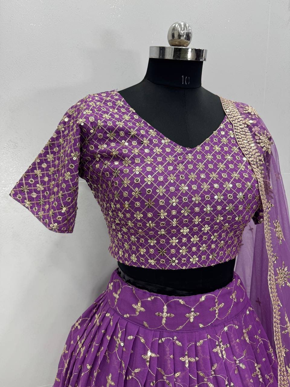 Ombre Premium Silk-Finish Lehenga with Heavy Zari Detailing