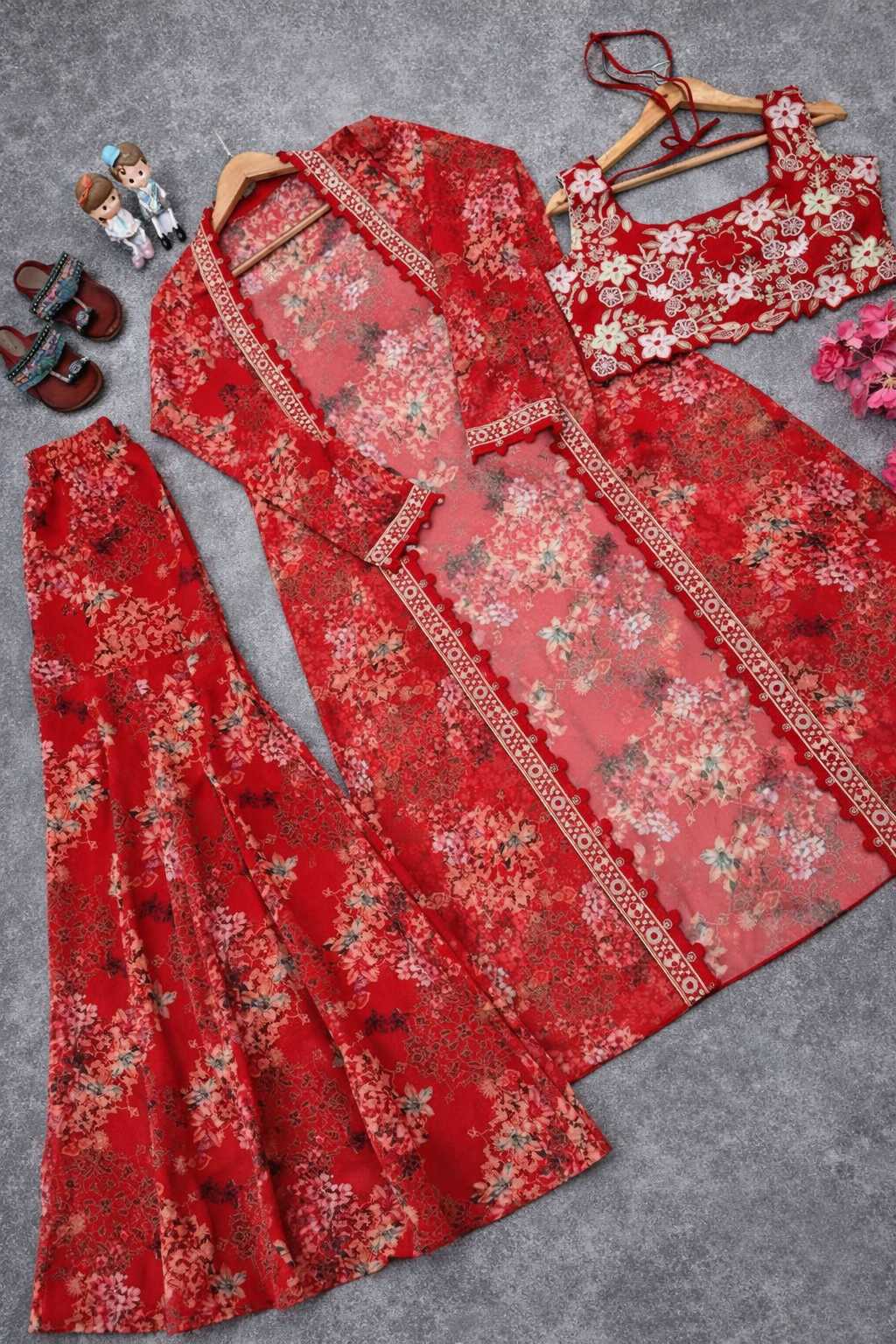 FloraLuna Crimson Bloom Co-Ord Set