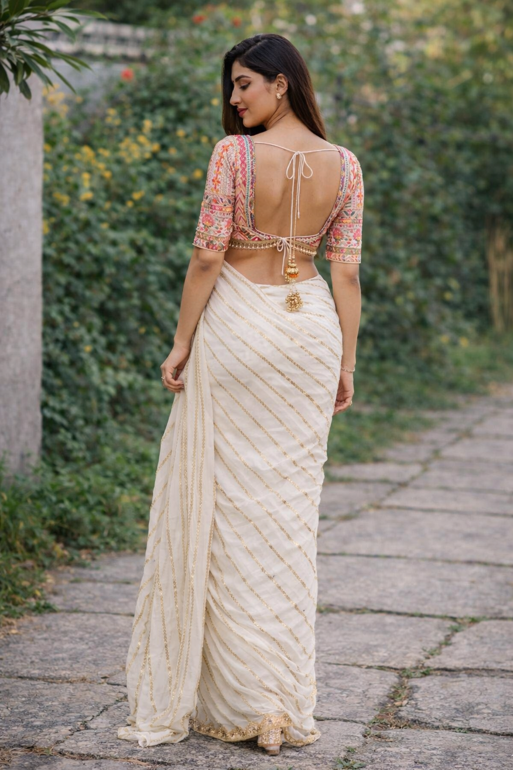 FloraLuna Ivory Grace Saree