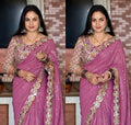 FloraLuna Pink Sequins Saree